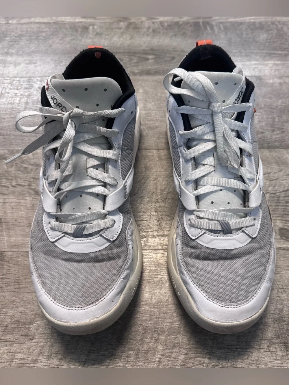 Jordan Men's Gray, White & Red Low-Top Sneakers